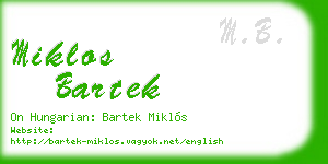 miklos bartek business card